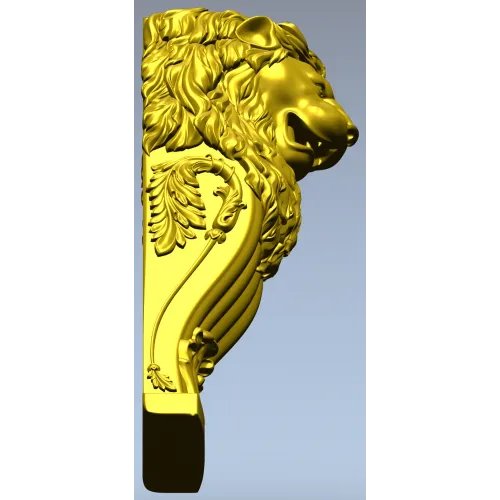 Lion Corbel STL for CNC - High-Relief Decorative Bracket