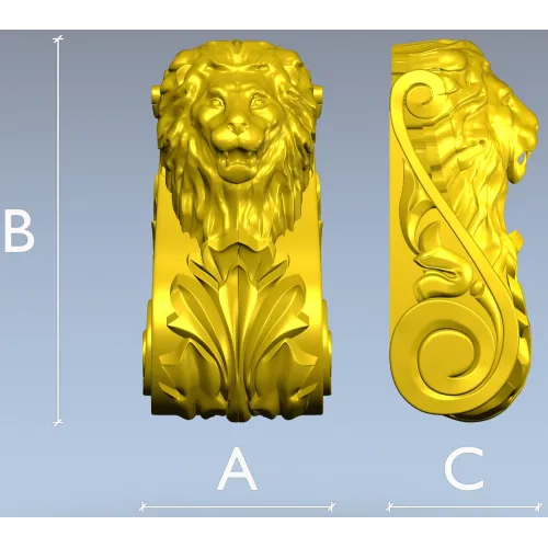 Lion Acanthus Corbel STL 3D model for CNC