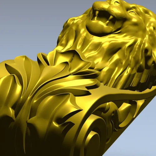 Regal Lion Corbel STL for CNC