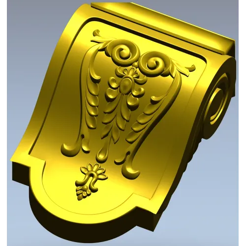 Acanthus Scroll Decorative Bracket STL for CNC Milling