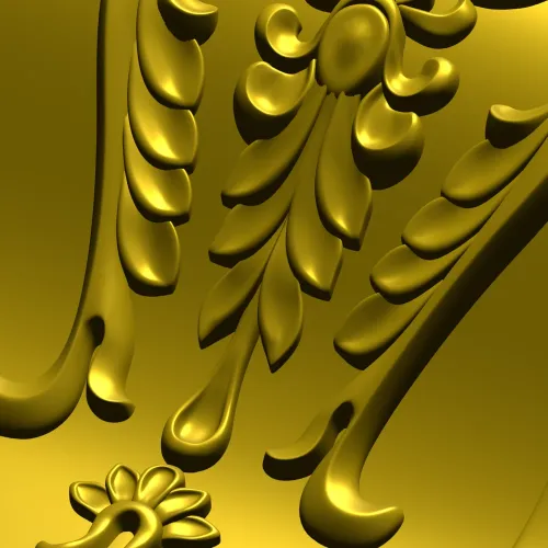Acanthus Scroll Decorative Bracket STL for CNC Milling