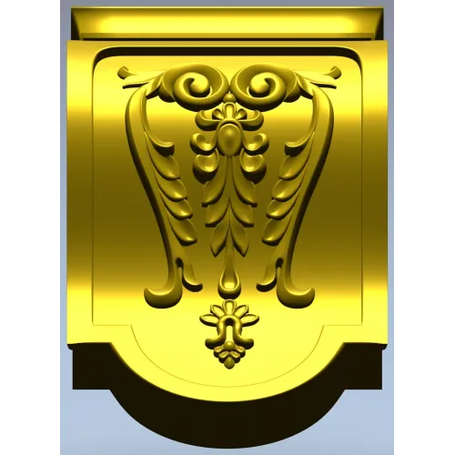 Acanthus Scroll Decorative Bracket STL for CNC Milling