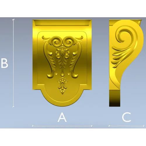 Acanthus Scroll Decorative Bracket STL for CNC Milling