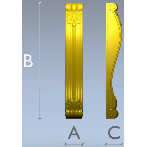 Decorative Shell Scroll Bracket STL for CNC