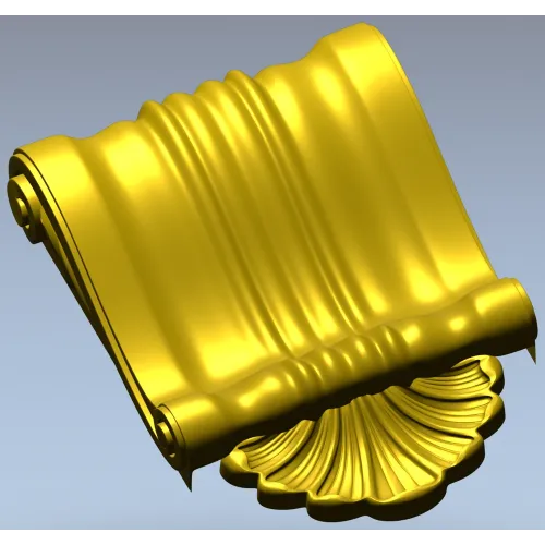 Baroque Shell Scroll Bracket - STL 3D model for CNC