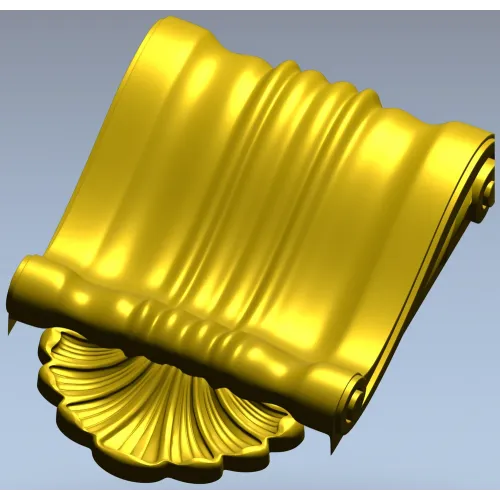 Baroque Shell Scroll Bracket - STL 3D model for CNC