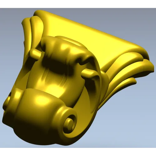 Ornate Corbel with Animal Head - STL 3D Model for CNC