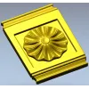 Классическая квадратная розетка с рельефной розой - 3D модель STL для ЧПУ