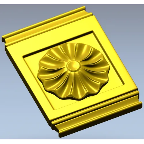 Классическая квадратная розетка с рельефной розой - 3D модель STL для ЧПУ