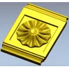 Классическая квадратная розетка с рельефной розой - 3D модель STL для ЧПУ