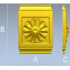 Классическая квадратная розетка с рельефной розой - 3D модель STL для ЧПУ