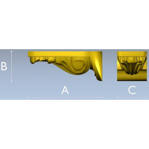 Acanthus Scroll Corbel - STL 3D model for CNC milling