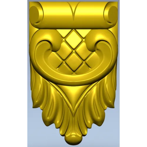 Декоративный кронштейн STL для ЧПУ - классический акантовый вензель