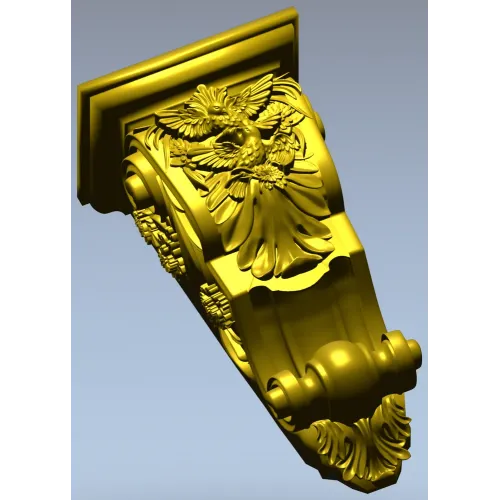 Барочный декоративный кронштейн - 3D модель STL для ЧПУ