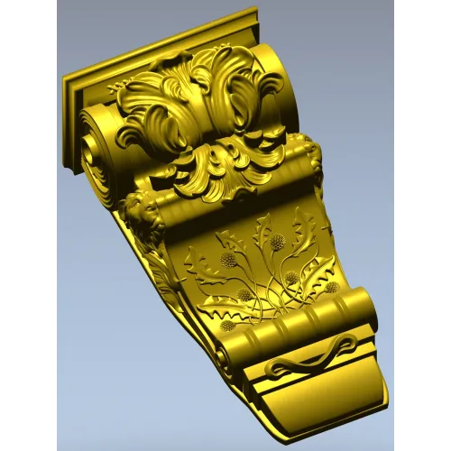 Regal acanthus corbel - STL 3D model for CNC