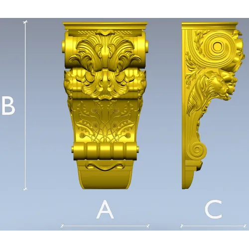 Regal acanthus corbel - STL 3D model for CNC