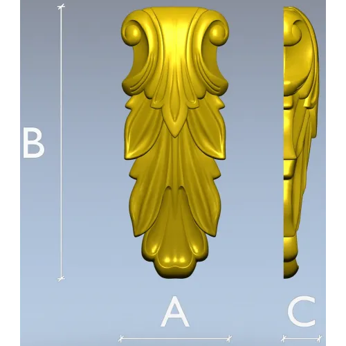 Acanthus Scroll Bracket - STL 3D model for CNC