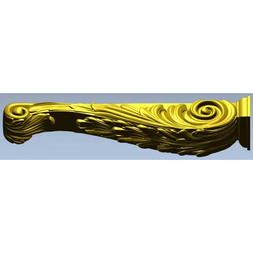 Imperial Acanthus Bracket - 3D model STL for CNC carving
