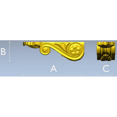 Acanthus Scroll Corbel STL for CNC Milling