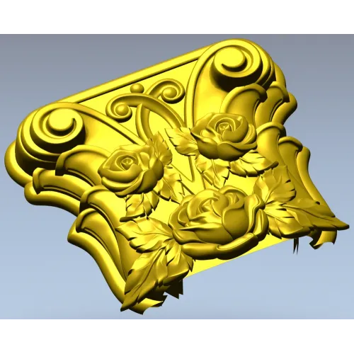 Rosa Coronet - Floral Capital STL for CNC