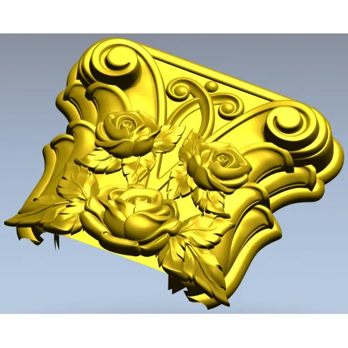 Rosa Coronet - Floral Capital STL for CNC