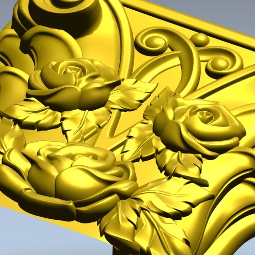 Rosa Coronet - Floral Capital STL for CNC