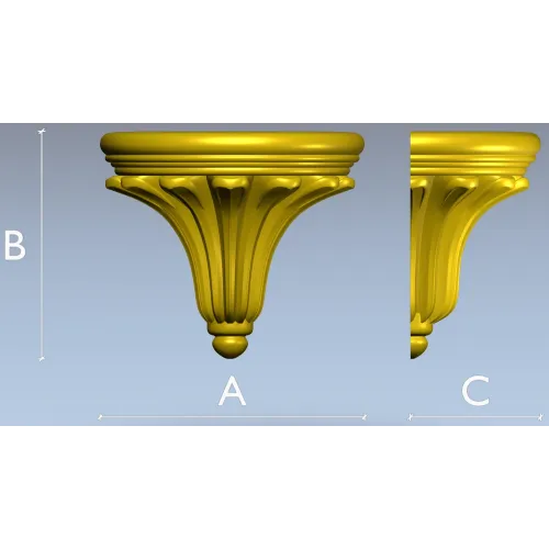 Веерная капитель - 3D модель STL для ЧПУ