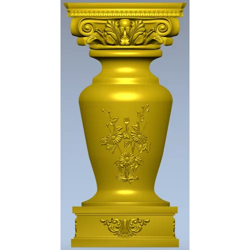 Classical Baluster with Corinthian Capital - STL 3D Model for CNC