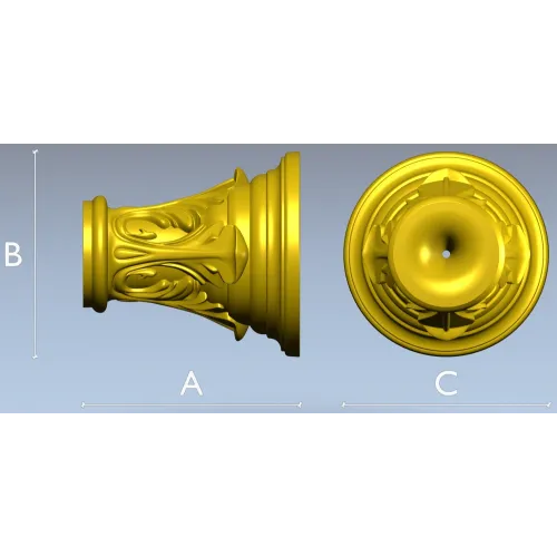 Капитель "Листовой рельеф" - 3D модель STL для ЧПУ