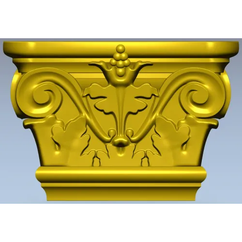 Acanthus Volute Capital STL for CNC - high-relief decorative capital