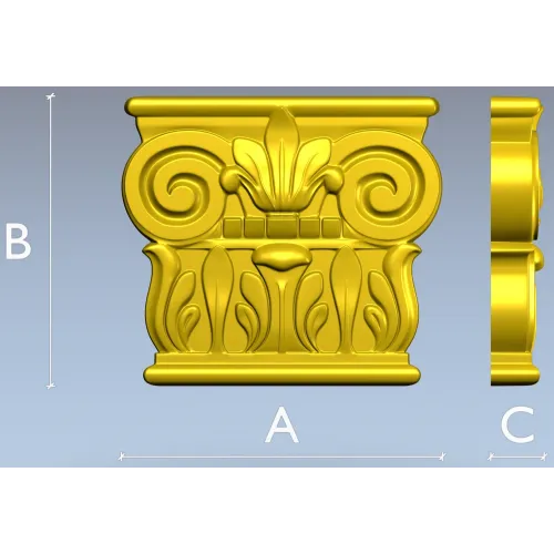 Ionic Acanthus Capital STL 3D Model for CNC Milling