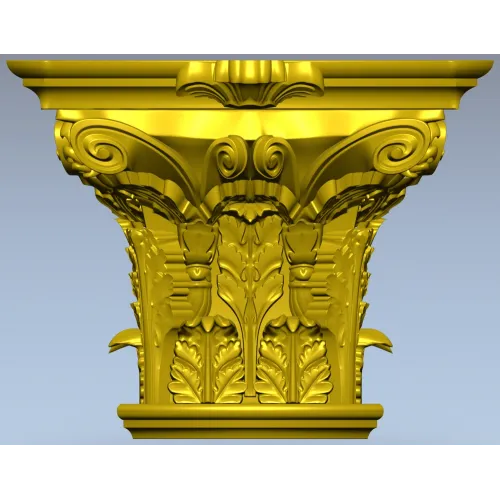 Corinthian Acanthus Capital STL - 3D model for CNC milling