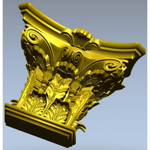 Corinthian Acanthus Capital STL - 3D model for CNC milling