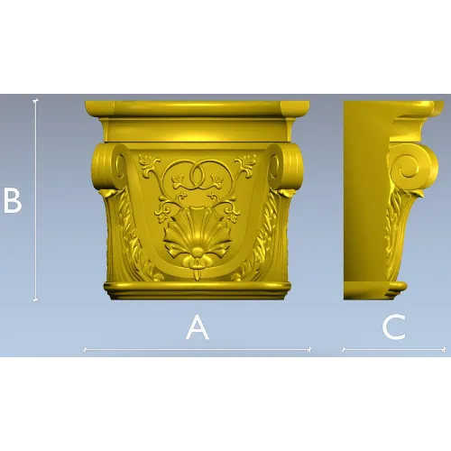 Acanthus Shell Capital - STL 3D model for CNC milling