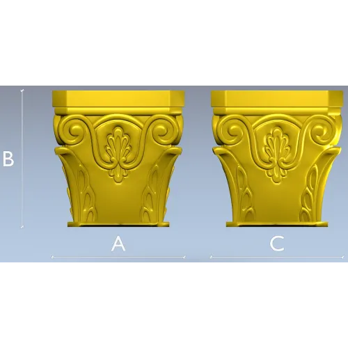 Капитель классическая с пальметтой - 3D модель в формате STL для ЧПУ