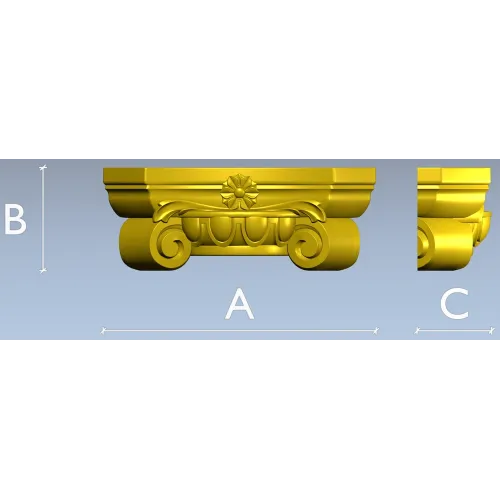 Ornamental Rosette Capital - STL 3D model for CNC milling