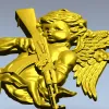 Ангел с автоматом - 3D модель в формате STL для ЧПУ