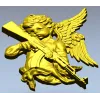 Ангел с автоматом - 3D модель в формате STL для ЧПУ