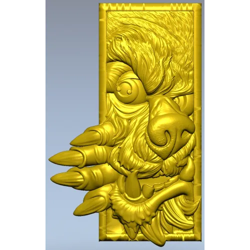 Wolf's Grasp - high-relief wolf plaque STL for CNC