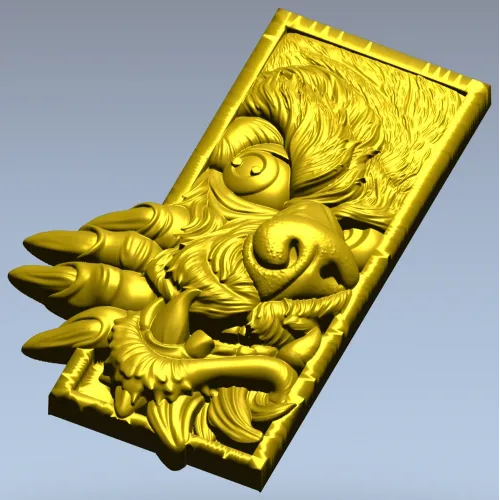 Wolf's Grasp - high-relief wolf plaque STL for CNC