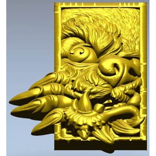 Wolf's Grasp - high-relief wolf plaque STL for CNC