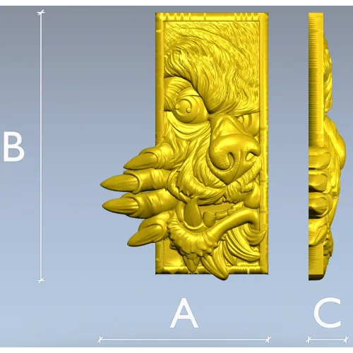 Wolf's Grasp - high-relief wolf plaque STL for CNC