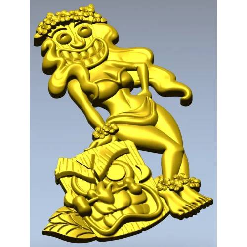 Hula Tiki Maiden - STL 3D model for CNC carving