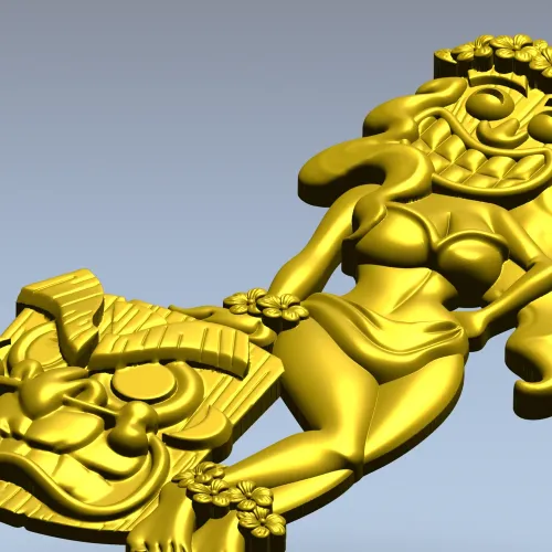 Hula Tiki Maiden - STL 3D model for CNC carving