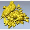 Парочка голубей на розах - 3D модель STL для ЧПУ