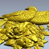 Парочка голубей на розах - 3D модель STL для ЧПУ