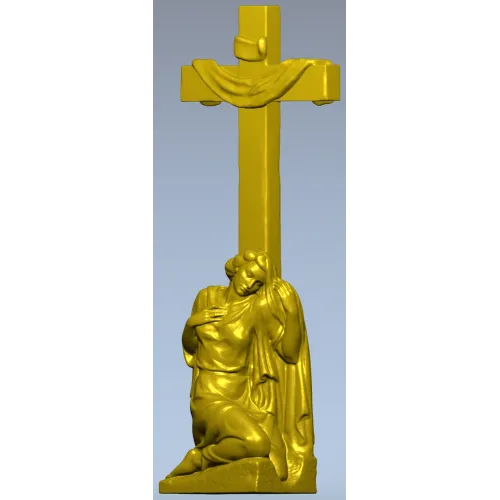 3D модель "Скорбящая у креста" - STL для ЧПУ фрезеровки