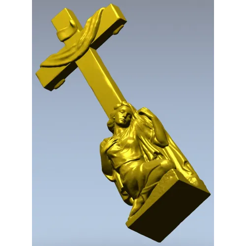 3D модель "Скорбящая у креста" - STL для ЧПУ фрезеровки
