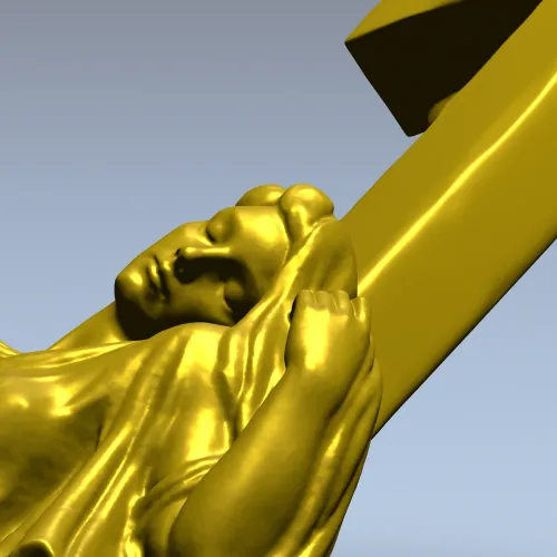 3D модель "Скорбящая у креста" - STL для ЧПУ фрезеровки