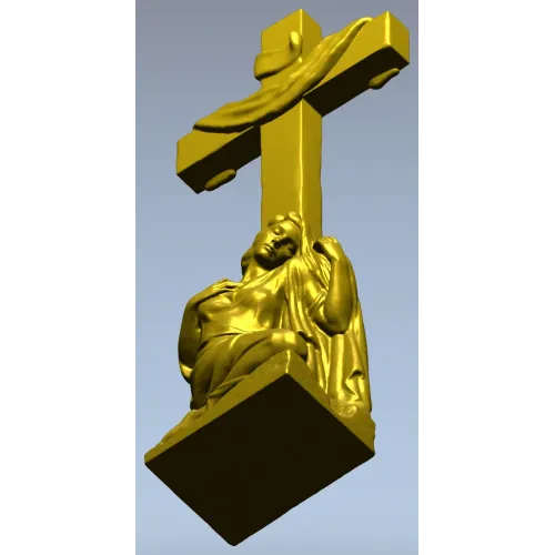 3D модель "Скорбящая у креста" - STL для ЧПУ фрезеровки